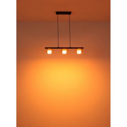 Globo - LED Luster na sajli 3xGX53/6W/230V dimna/smeđa
