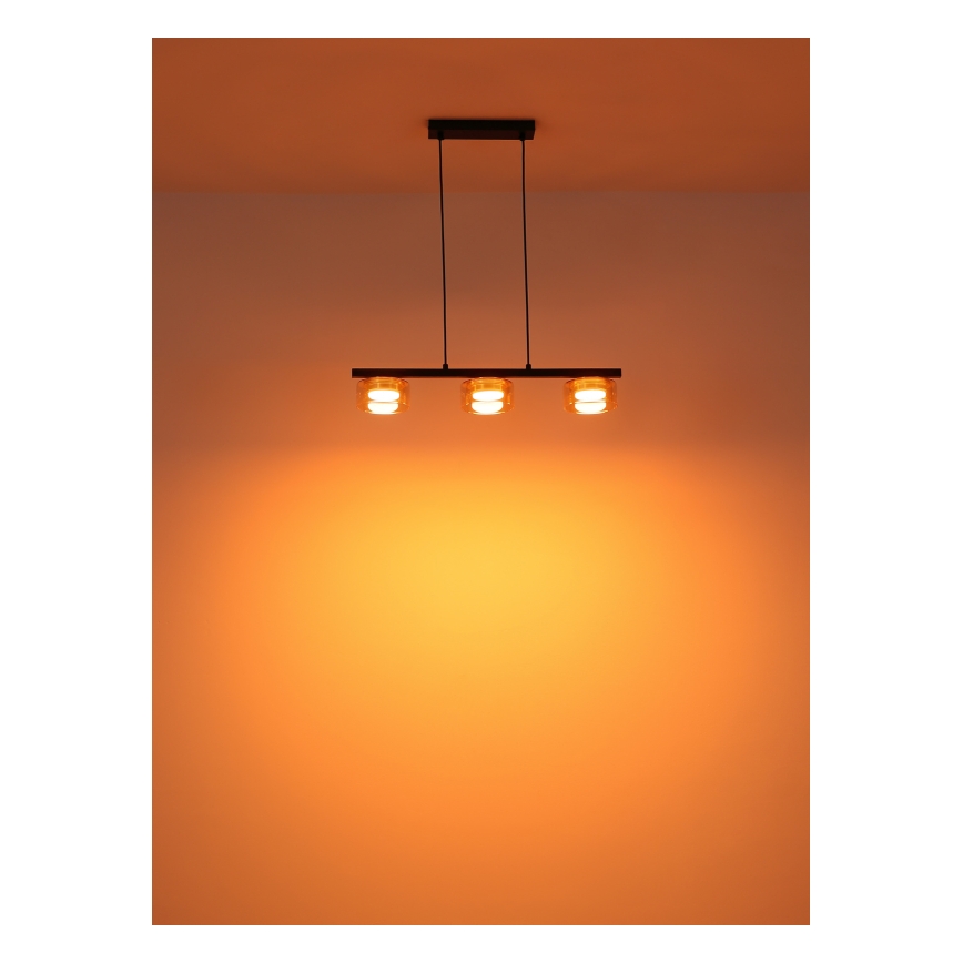 Globo - LED Luster na sajli 3xGX53/6W/230V dimna/smeđa