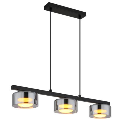 Globo - LED Luster na sajli 3xGX53/6W/230V dimna/crna