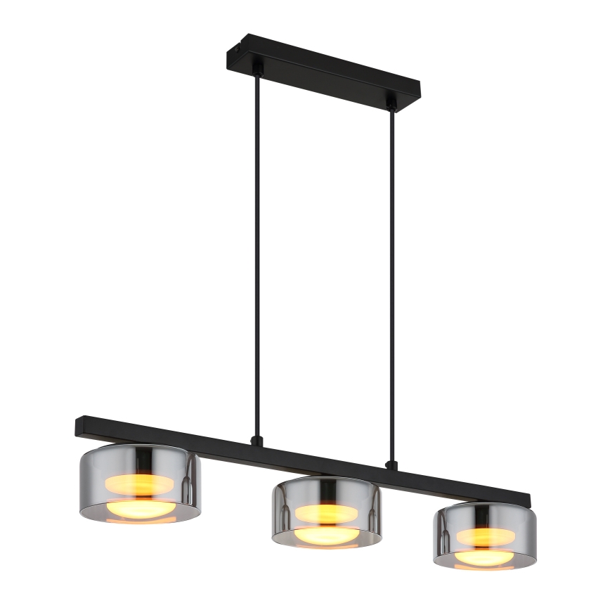 Globo - LED Luster na sajli 3xGX53/6W/230V dimna/crna