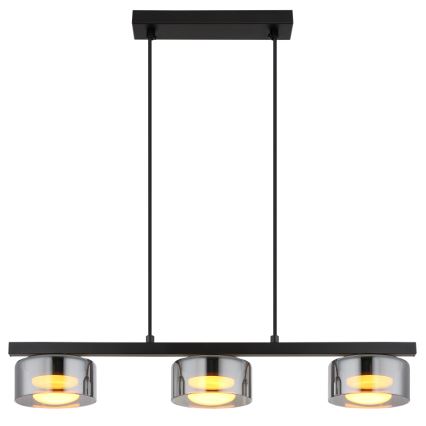 Globo - LED Luster na sajli 3xGX53/6W/230V dimna/crna