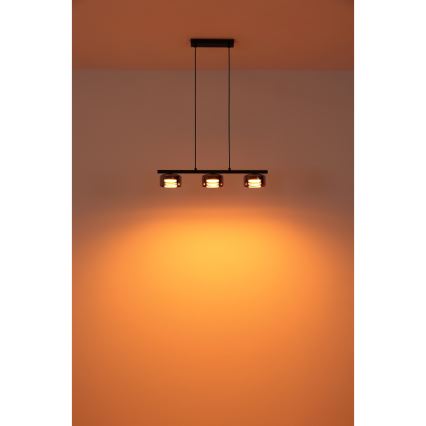 Globo - LED Luster na sajli 3xGX53/6W/230V dimna/crna