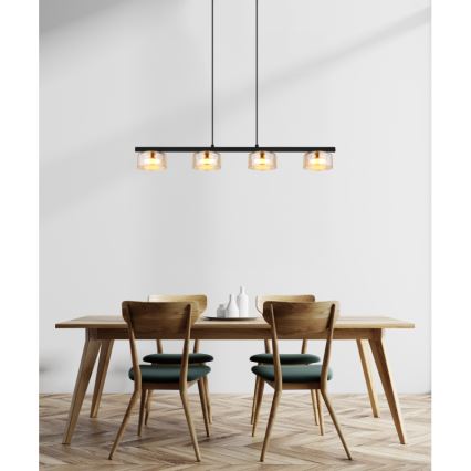 Globo - LED Luster na sajli 4xGX53/6W/230V dimna/smeđa