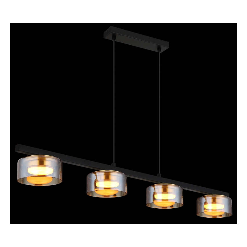 Globo - LED Luster na sajli 4xGX53/6W/230V dimna/smeđa