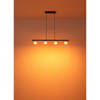 Globo - LED Luster na sajli 4xGX53/6W/230V dimna/smeđa