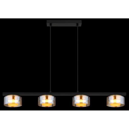 Globo - LED Luster na sajli 4xGX53/6W/230V dimna/smeđa