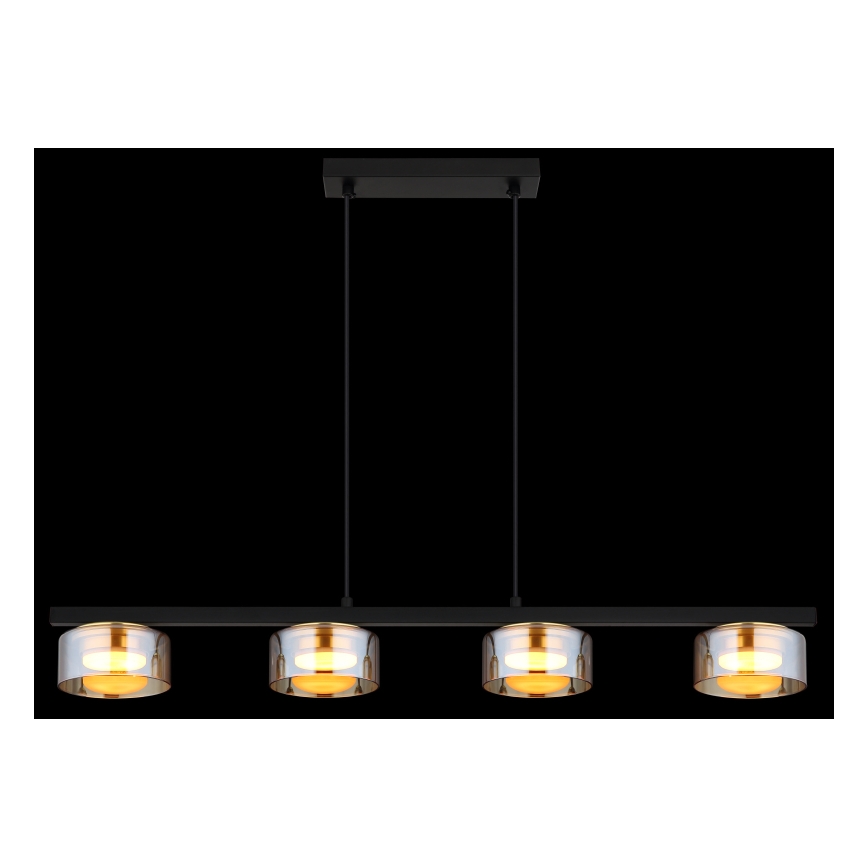 Globo - LED Luster na sajli 4xGX53/6W/230V dimna/smeđa