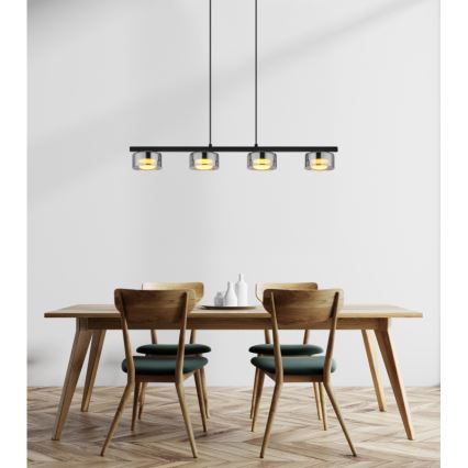 Globo - LED Luster na sajli 4xGX53/6W/230V dimna/crna