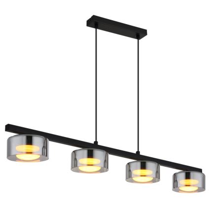 Globo - LED Luster na sajli 4xGX53/6W/230V dimna/crna