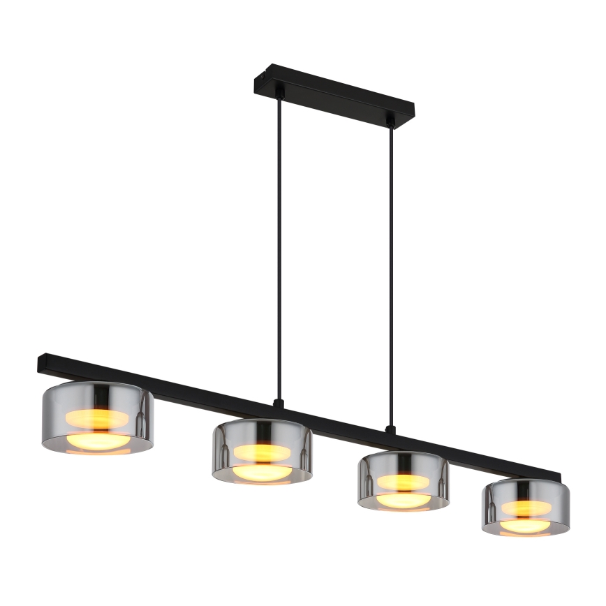 Globo - LED Luster na sajli 4xGX53/6W/230V dimna/crna