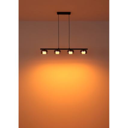 Globo - LED Luster na sajli 4xGX53/6W/230V dimna/crna