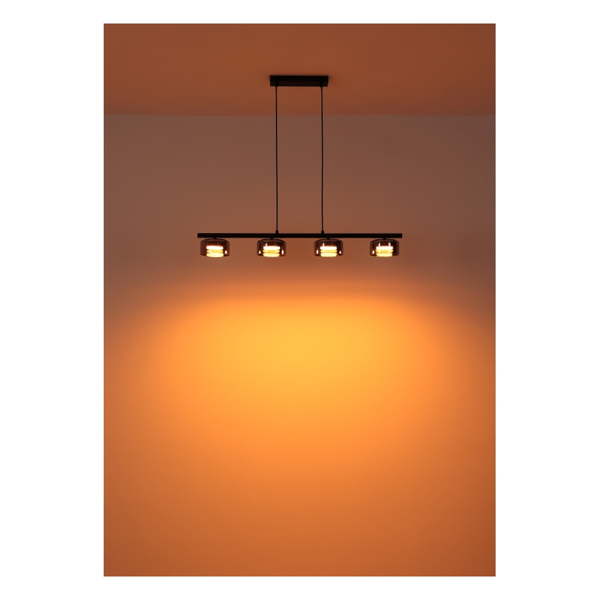 Globo - LED Luster na sajli 4xGX53/6W/230V dimna/crna