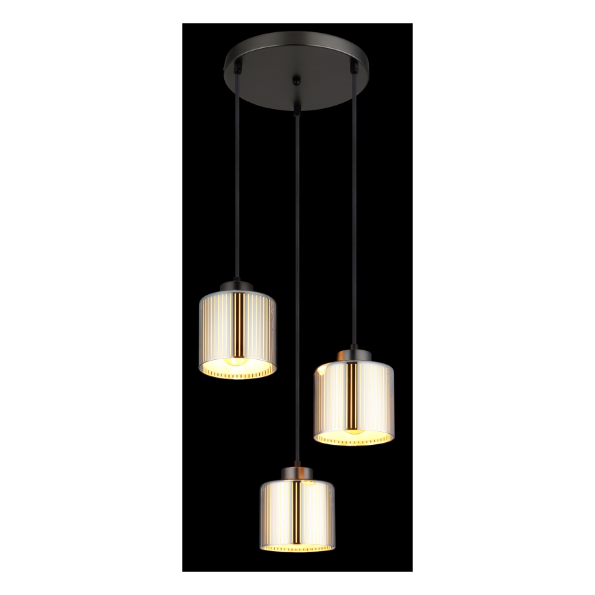 Globo - Luster na sajli 3xE27/60W/230V sjajni krom pr. 33 cm