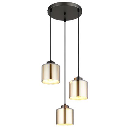 Globo - Luster na sajli 3xE27/60W/230V sjajni krom pr. 33 cm