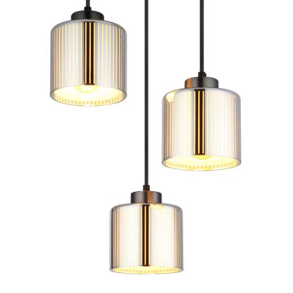 Globo - Luster na sajli 3xE27/60W/230V sjajni krom pr. 33 cm