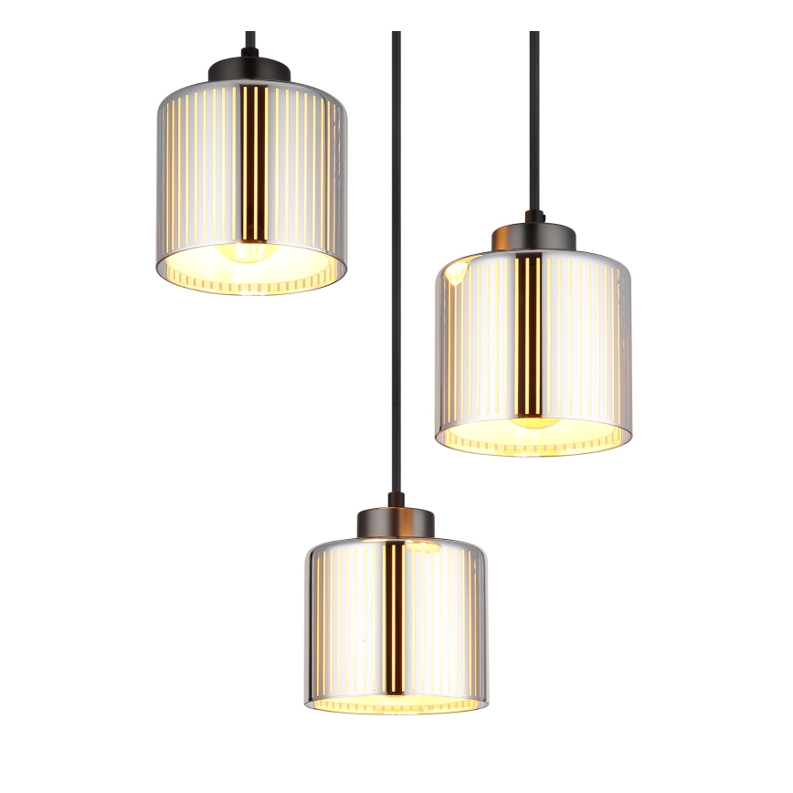 Globo - Luster na sajli 3xE27/60W/230V sjajni krom pr. 33 cm