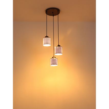 Globo - Luster na sajli 3xE27/60W/230V sjajni krom pr. 33 cm