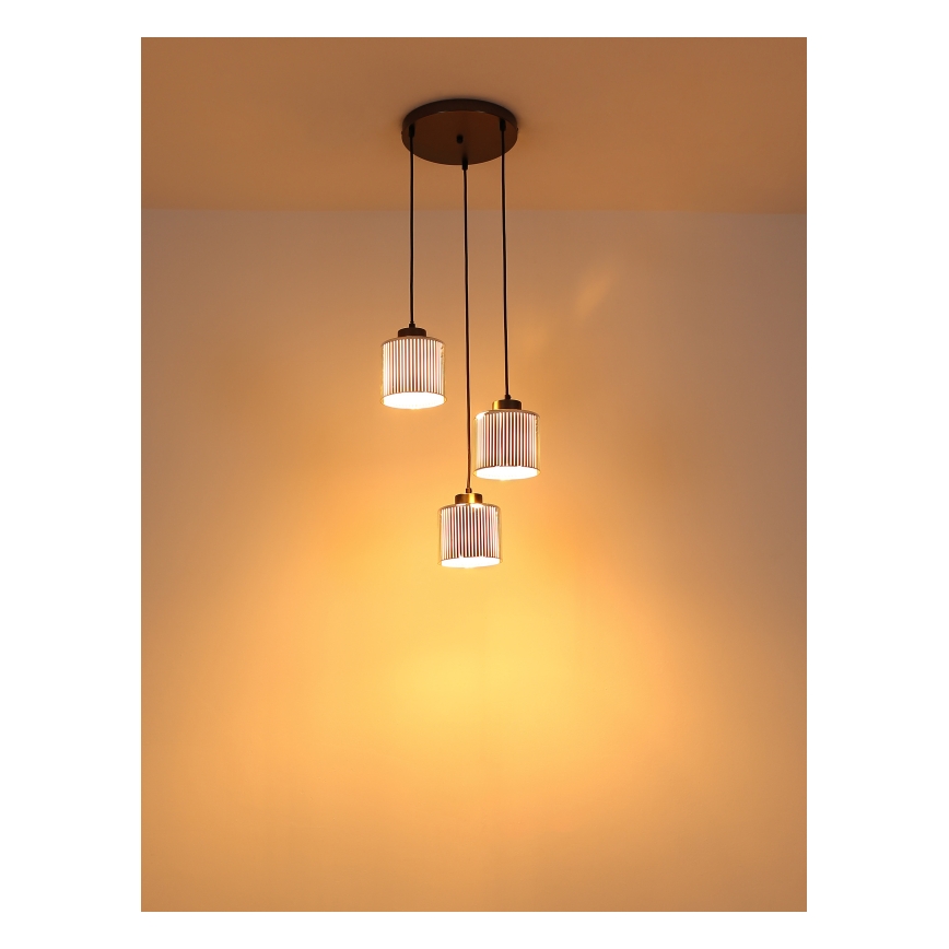 Globo - Luster na sajli 3xE27/60W/230V sjajni krom pr. 33 cm
