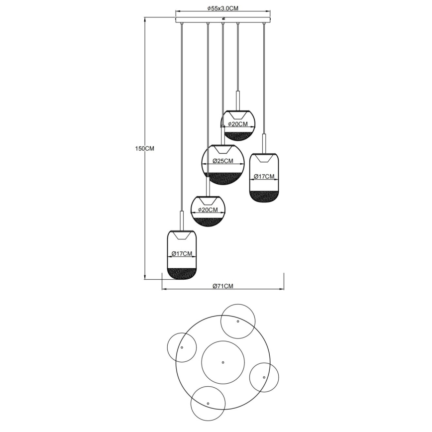 Globo - LED luster na sajli LED/35W/230V