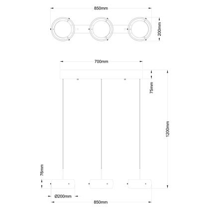 Globo - viseći LED luster na sajli LED/30W/230V 3000K