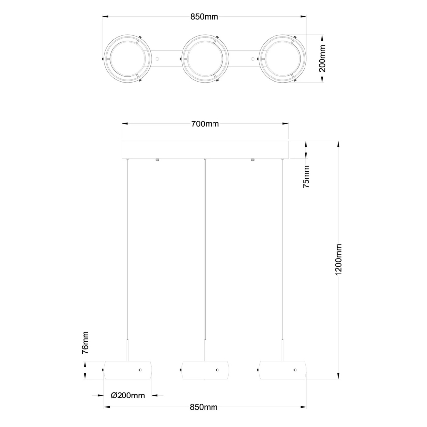 Globo - viseći LED luster na sajli LED/30W/230V 3000K