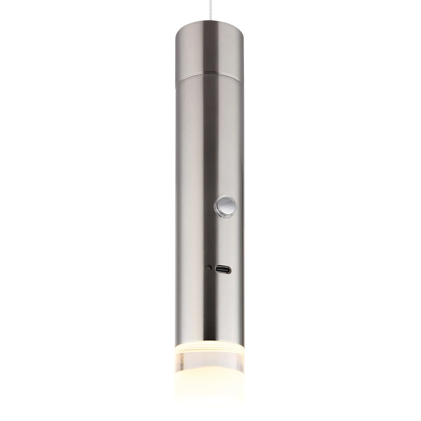Globo - LED svjetiljka 2u1 s prigušivanjem, dodirna i punjiva LED/2W/230/5V matni krom