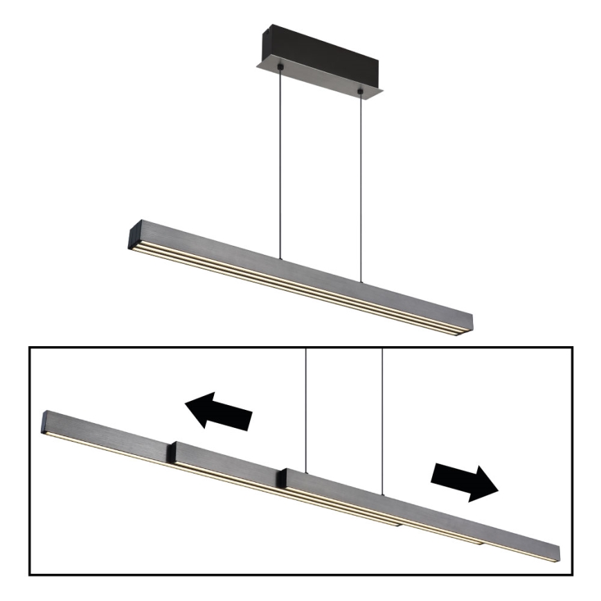 Globo - LED luster s dodirnim prigušivanjem na sajli LED/39W/230V 2700/4000/6000K siva