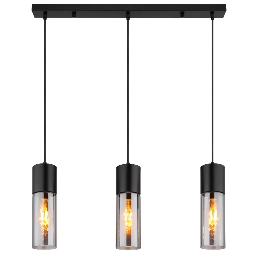 Globo - Luster na sajli 3xE27/25W/230V crna