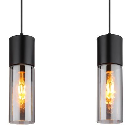 Globo - Luster na sajli 3xE27/25W/230V crna