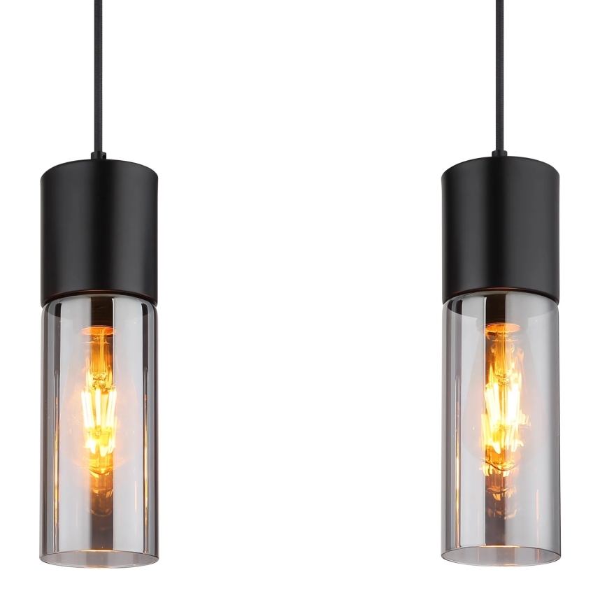 Globo - Luster na sajli 3xE27/25W/230V crna