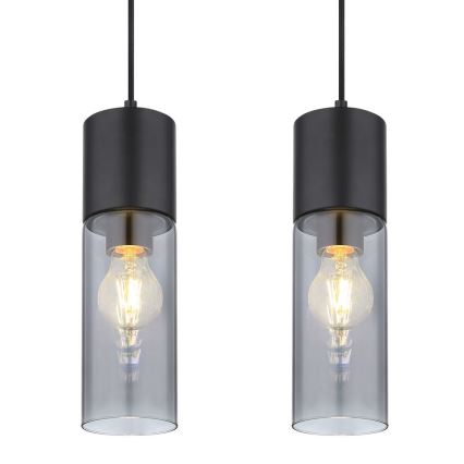 Globo - Luster na sajli 4xE27/25W/230V crna
