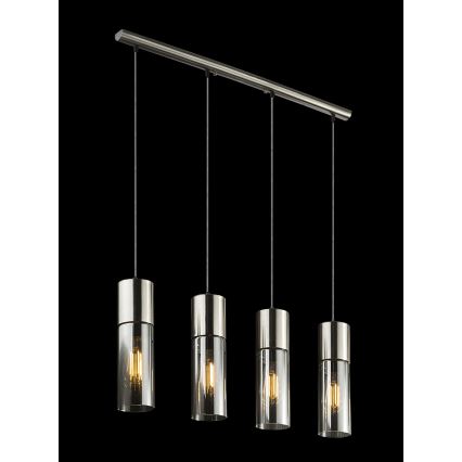 Globo - Luster na sajli 4xE27/25W/230V mat krom