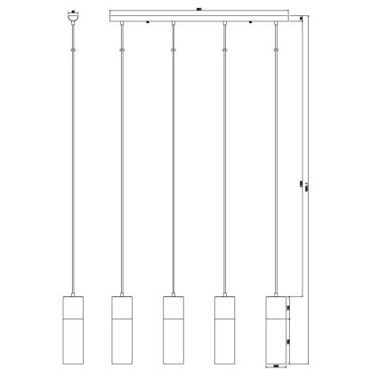 Globo - Luster na sajli 4xE27/25W/230V mat krom