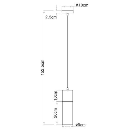 Globo - Luster na sajli 1xE27/25W/230V pr. 10,5 cm crna