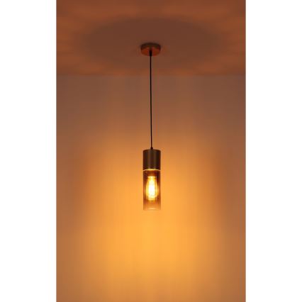 Globo - Luster na sajli 1xE27/25W/230V brončana pr. 10 cm