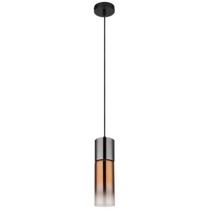 Globo - Luster na sajli 1xE27/25W/230V pr. 10,5 cm crna/bakrena