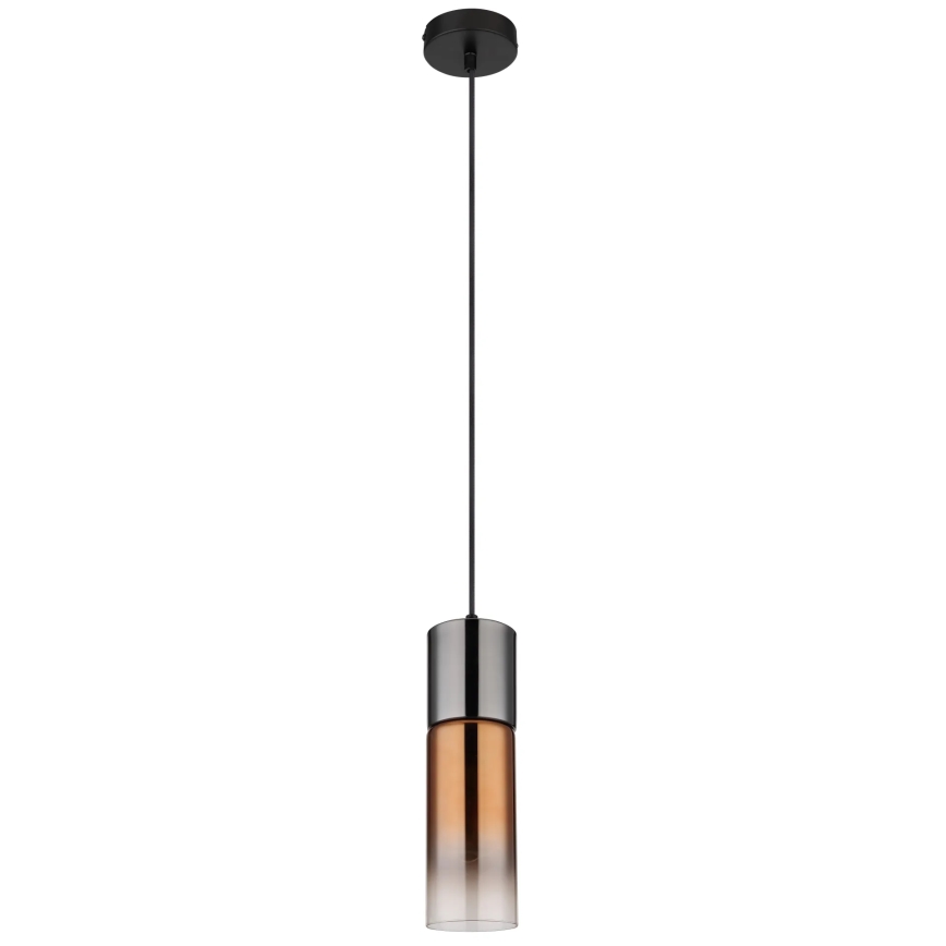 Globo - Luster na sajli 1xE27/25W/230V pr. 10,5 cm crna/bakrena