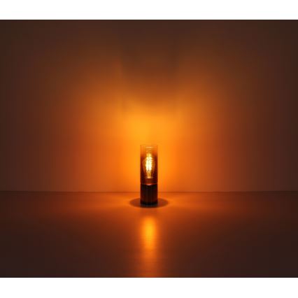 Globo - Stolna lampa na dodir 1xE27/25W/230V pr. 9 cm crna/bakrena