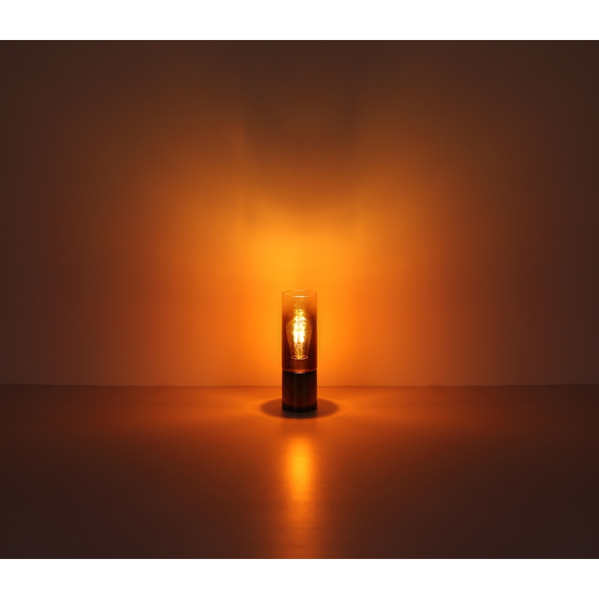 Globo - Stolna lampa na dodir 1xE27/25W/230V pr. 9 cm crna/bakrena