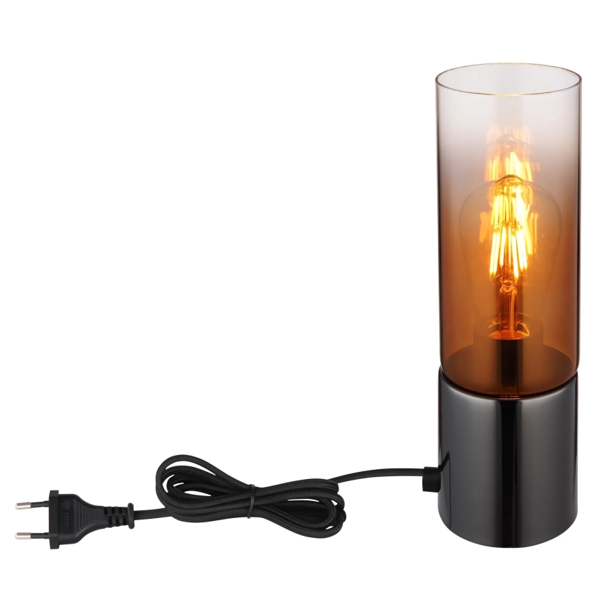 Globo - Stolna lampa na dodir 1xE27/25W/230V pr. 9 cm crna/bakrena
