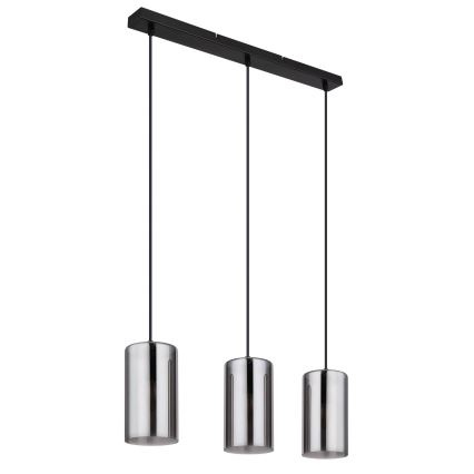 Globo - Luster na sajli 3xE14/25W/230V crna