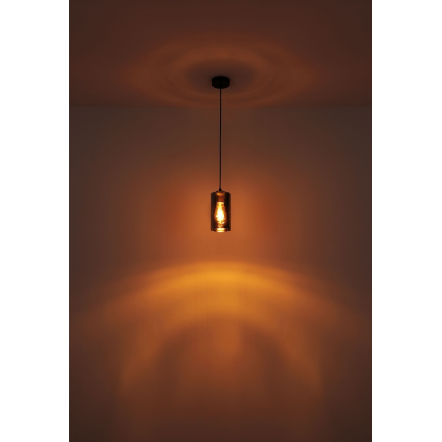 Globo - Luster na sajli 1xE27/25W/230V pr. 11 cm crna