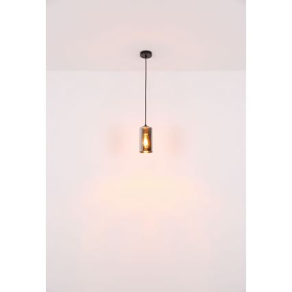 Globo - Luster na sajli 1xE27/25W/230V pr. 11 cm crna