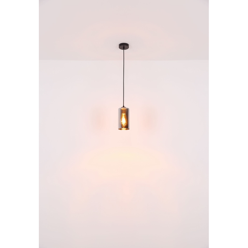 Globo - Luster na sajli 1xE27/25W/230V pr. 11 cm crna