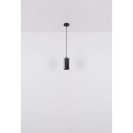 Globo - Luster na sajli 1xE27/25W/230V pr. 11 cm crna