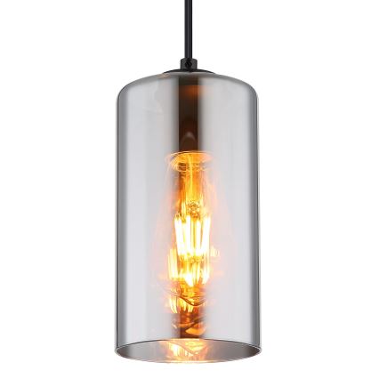 Globo - Luster na sajli 1xE27/25W/230V pr. 11 cm crna