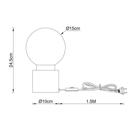 Globo - Stolna lampa 1xE14/25W/230V crna