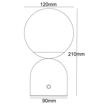 Globo - LED Prigušiva stolna lampa na dodir LED/2,5W/3,7V 2700/4000/65000K 1800 mAh USB crna
