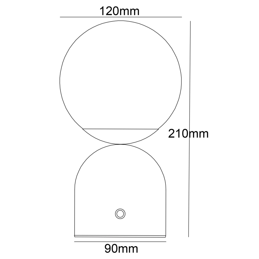 Globo - LED Prigušiva stolna lampa na dodir LED/2,5W/3,7V 2700/4000/65000K 1800 mAh USB crna