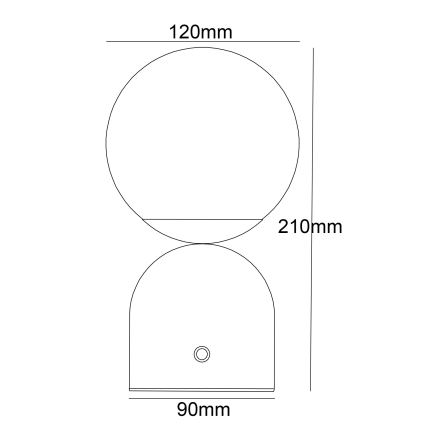 Globo - LED Prigušiva stolna lampa na dodir LED/2,5W/3,7V 2700/4000/6500K 1800 mAh USB bijela